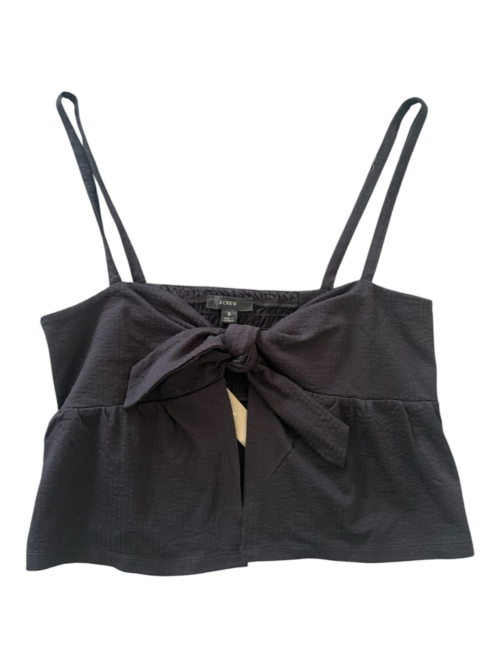 J. Crew Black Front-Tie Cropped Camisole Size S (NWT)